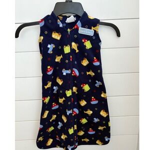 HALO SleepSack Small 0-6m 10-18lb Fleece Wearable‎ Blanket Navy Planes Boats